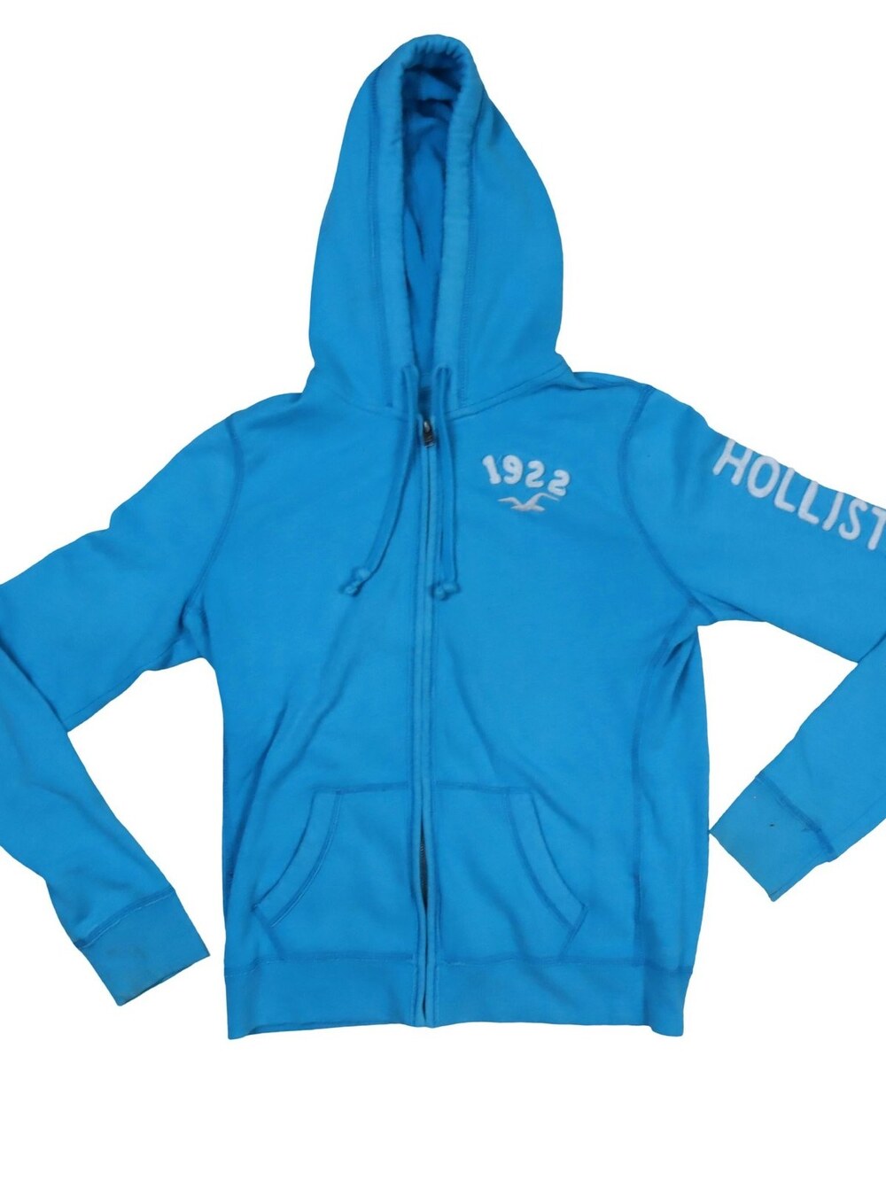 Vintage Hollister Full Zip Hoodie Blue Surf Y2K Women's Large